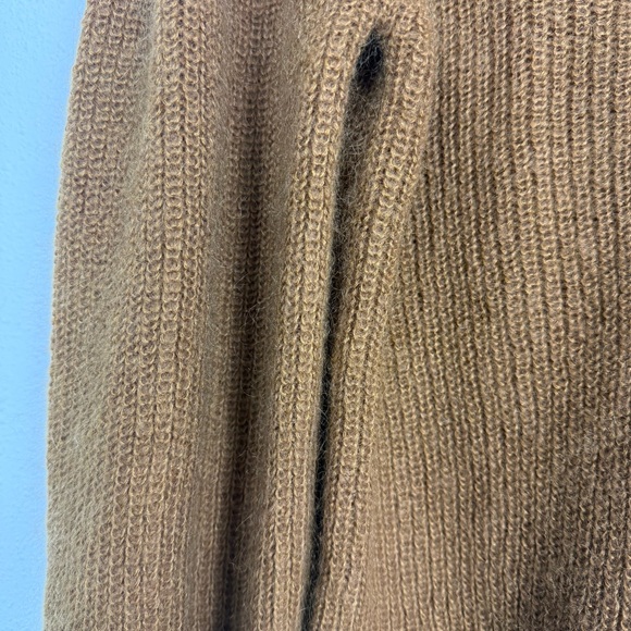 Ba&Sh Tilte Puff-Sleeve Brown Sweater Peter Pan Collar Shoulder Pads Fluffy Sz 0 - Picture 3 of 15